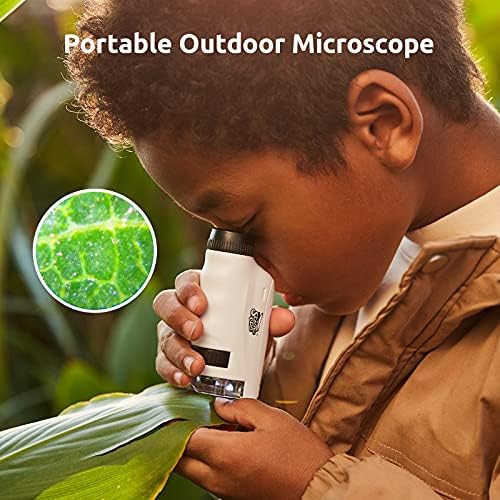 Science Can Microscope for Kids - LED Light and Microscope Slides Beginner Microscope Kit, 120X-60X Multifunctional Pocket Microscope, Science Experiments Kit STEM Toys 5 51V8FDNvmYS. AC