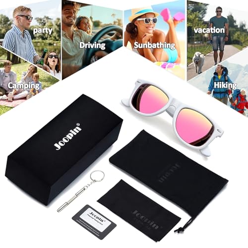 Image of Joopin Square Sunglasses Polarized UV400 Designer Sun Glasses Men Women | Oversized, Plastic Frame, Retro, Vintage, Unisex, Trendy Shades for Driving, Party, Fishing, Business, Costume