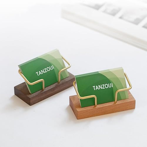 Miniatura 6 de Soporte de madera para tarjetas de visita de escritorio Soporte de exhibición de tarjetas de visita de escritorio Soporte para mesa de oficina Negro