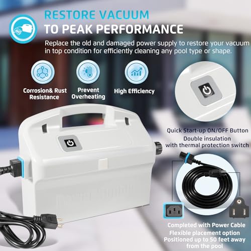 9995670 Basic Power Supply Unit Replacement Part with Power Cord Replacement for Dolphin 3001, Advantage (old)&Plus, Commander, Saturn, Deluxe 3, Pro, DX5, Heavy Duty, Nautilus Pool Cleaner, 5898412LF by sixcow - Used condition - Image 3
