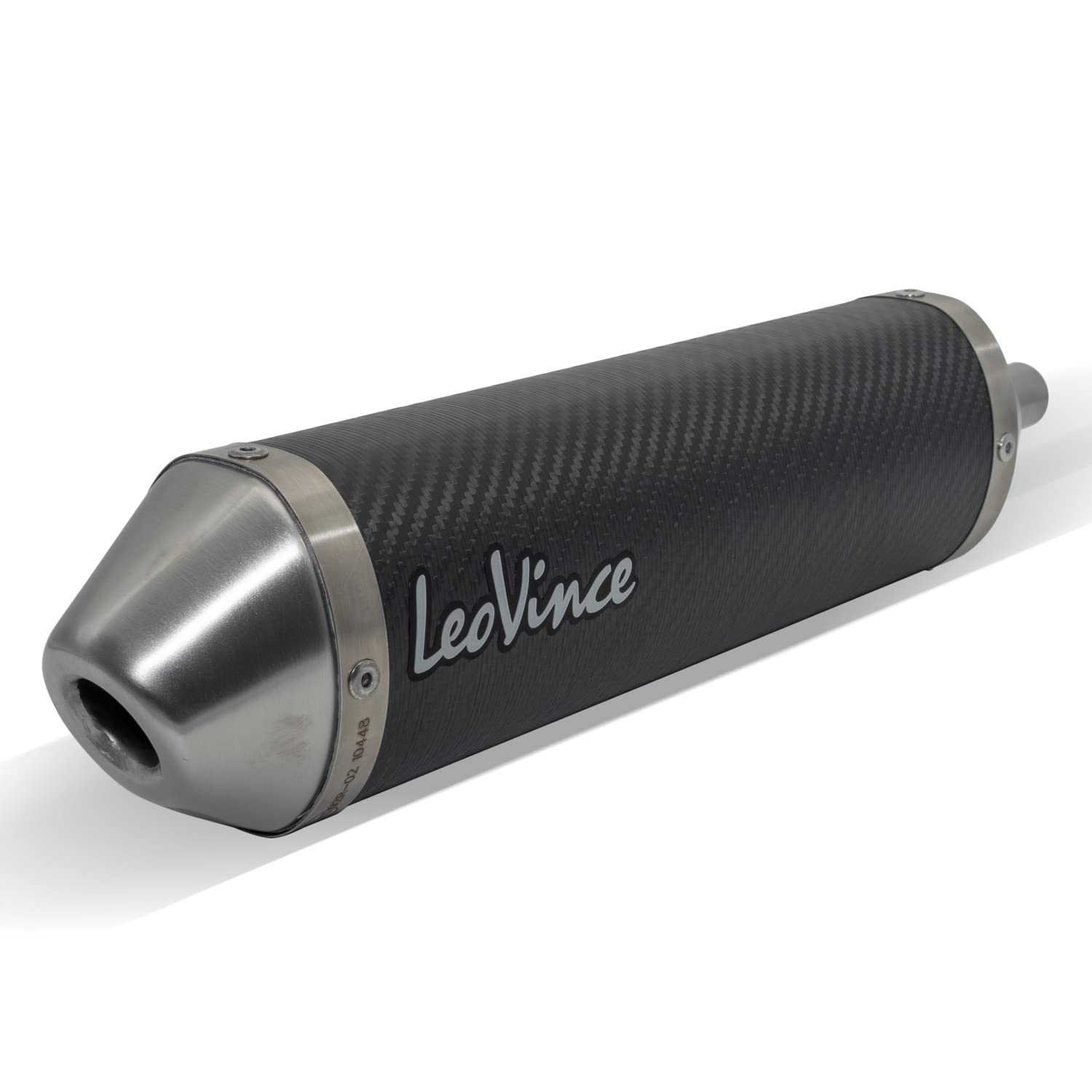 Endschalldämpfer/Auspuffanlage LeoVince SLIP-ON X-Fight, Carbon, Edelstahl Kappe, mit Zulassung für Fantic Enduro 50 / Motard 50 / Competition/Performance