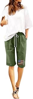 Pantalones cortos informales para mujer con cintura elástica, prácticos bolsillos para el verano, pantalones cómodos para el día a día, perfectos para la oficina, tiempo libre, pantalones