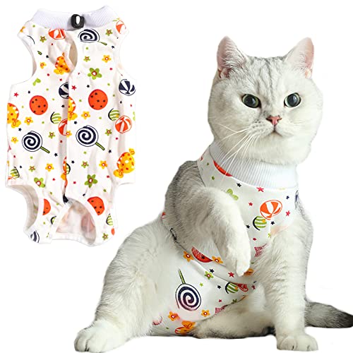 Image of Cat Recovery Suit, 1 PCS Pet Surgical Recovery Suit Pet Cone Alternative for Small Medium Pets, L