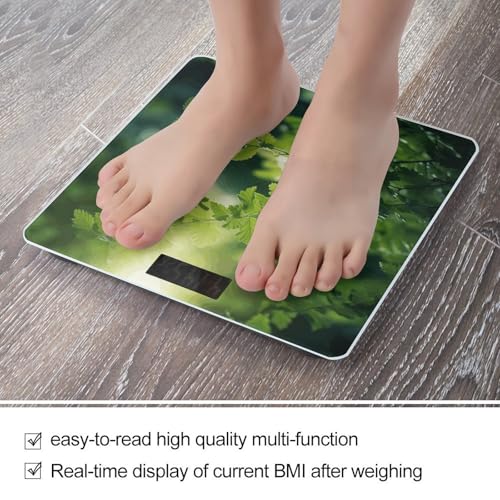Báscula digital de baño con fondo verde miniatura 5