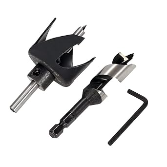 GSK Cut Ball Shape Door Lock Installation Kit Hole Saw Drill Cutter Auger Bit Tool Woodworking 3 PCS