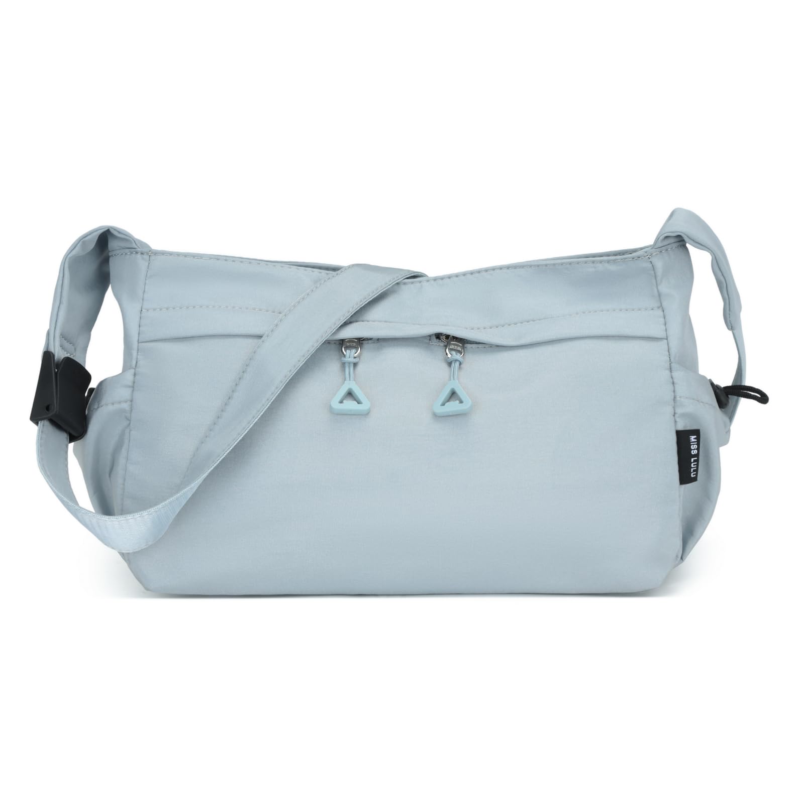 Miss Lulu Damen Umhängetasche Aus Leder – Verstellbarer Gurt, Pilznieten, 23x14x11 Cm – Schwarz, Rot, Grün