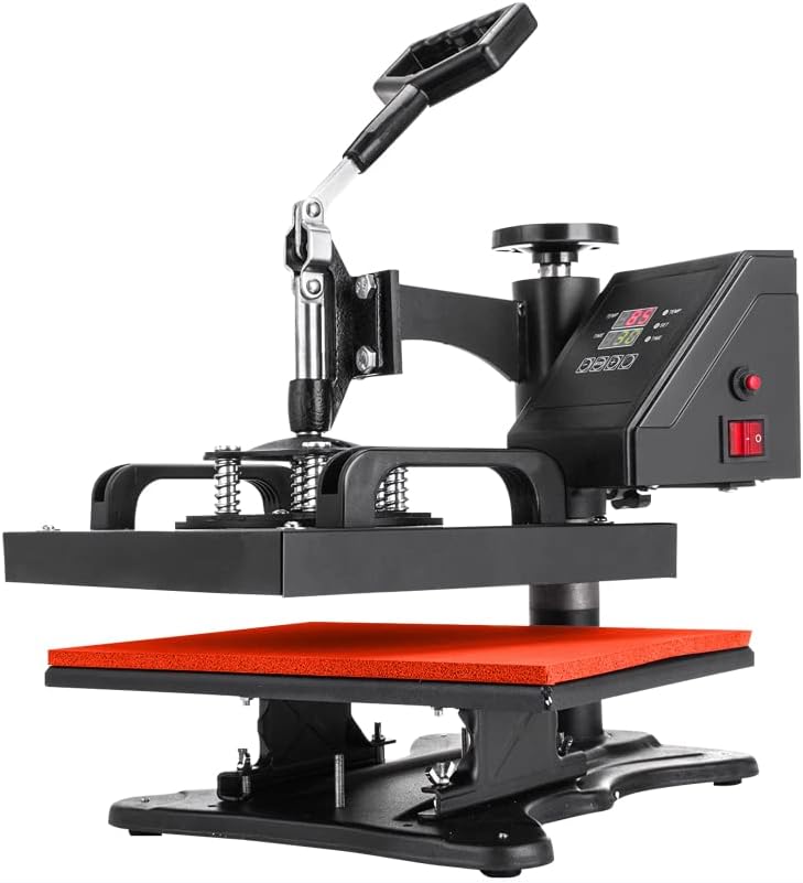 VEVOR Heat Press Machine, Heat Press 12x15 Inch, 5 in 1 Combo Digital Sublimation Heat Press, Uniform Heat, Heat/Time Control, Heat Press Transfer for T shirts Mug Cap Plate, ETL/FCC Listed, Black