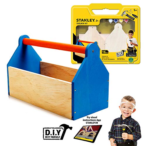 Stanley Jr DIY Toolbox Kit for Kids - Easy to Assemble Wood Craft