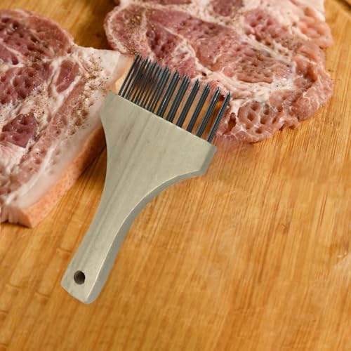 Ablandador de carne portátil para barbacoas caseras con mango de madera cómodo 6