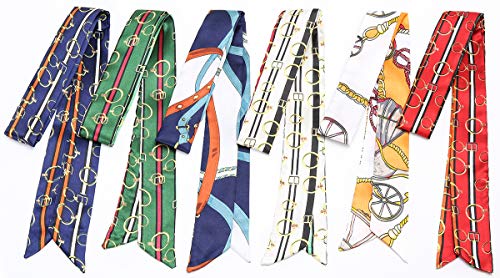 Obosoyo 6pcs Fashion Handbag Scarf Set for Hair and Accessories