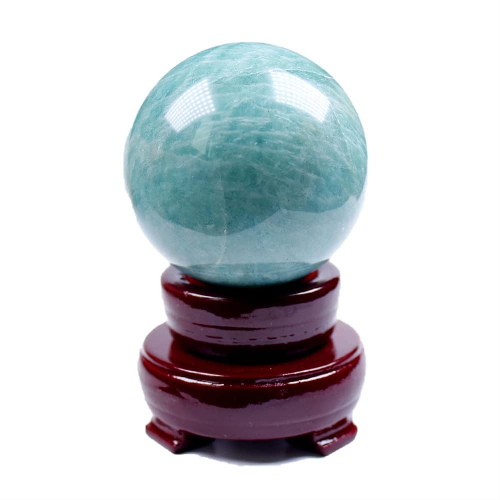 Cristallo di guarigione Natural Amazonite Crystal Polish Sphere Ball Tianhe Stone Healing Crystal Gemstone Flash Glossy Decorazione della Pietra .Decorazioni per la casa (Color : 5-6cm)