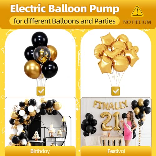 Image of Bezente Balloon Pump Electric, Portable Balloon Inflator Pump Electric Air Pump for Balloons Dual Nozzle Electric Balloon Pump for Birthday Wedding Graduation Party Decorations