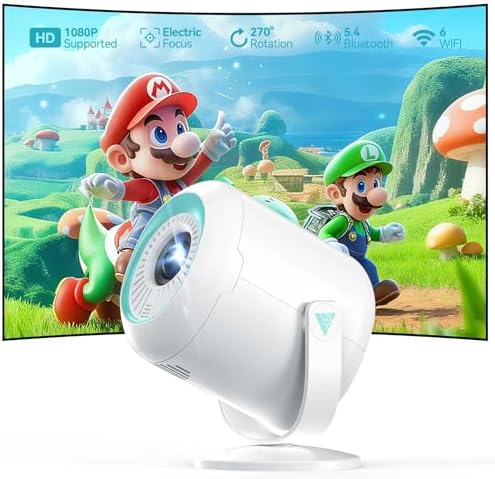 【Enfoque Eléctrico & 270° Rotable】Nasin VF211WF Mini Proyector co...