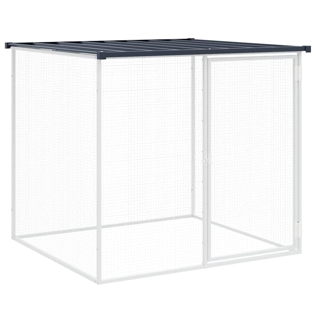 Gallinero con techo antracita 103x98x90 cm Acero galvanizado, Recinto exterior Conejos para animales, Gallinero para gallinas y otros animales pequeños
