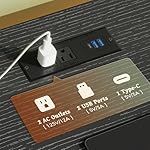 Huuger Dresser for Bedroom with Power Outlets and LED Lights, 7 Drawers TV Stand Dresser for 55 Inch TV, 47 Inches TV Console with Open Shelf, Wide Black Dresser, PU Leather, for Bedroom - Image 4