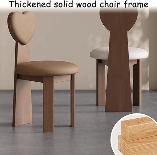 Miniatura 5 de YVYKFZD Juego de sillas de comedor de madera maciza, silla de comedor tapizada, sillas de cocina de cuero, silla de sala de estar con respaldo en