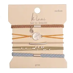 K'lani Hair Tie Bracelets for Women - Elastic Hair Bands That Double as Stylish Jewelry - Grow - Large