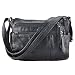 Volcanic Rock Washed Soft PU Leather Purses Handbags Shoulder Bags For Women(30-93#-Black)