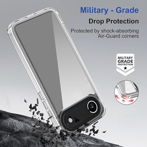 Image of amazon basics Back Case Cover for iPhone 17 Air | Compatible for iPhone 17 Air Back Cover | Case Cover with Camera Protection | (TPU + PC | Transparent)
