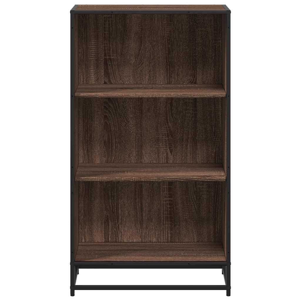 Estantería estrecha 60 x 35 x 107,5 cm marrón efecto roble madera de metal estante alto para salón almacenamiento