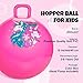 ZOOJOY Hopper Ball, Pink Bouncy Balls for Kids, 18 Inch Sit on Jumping Toys with Handle for Girls Gift Aged 3-8, Inflatable Unicorn Bounce Hopper Balls Toy with Pump