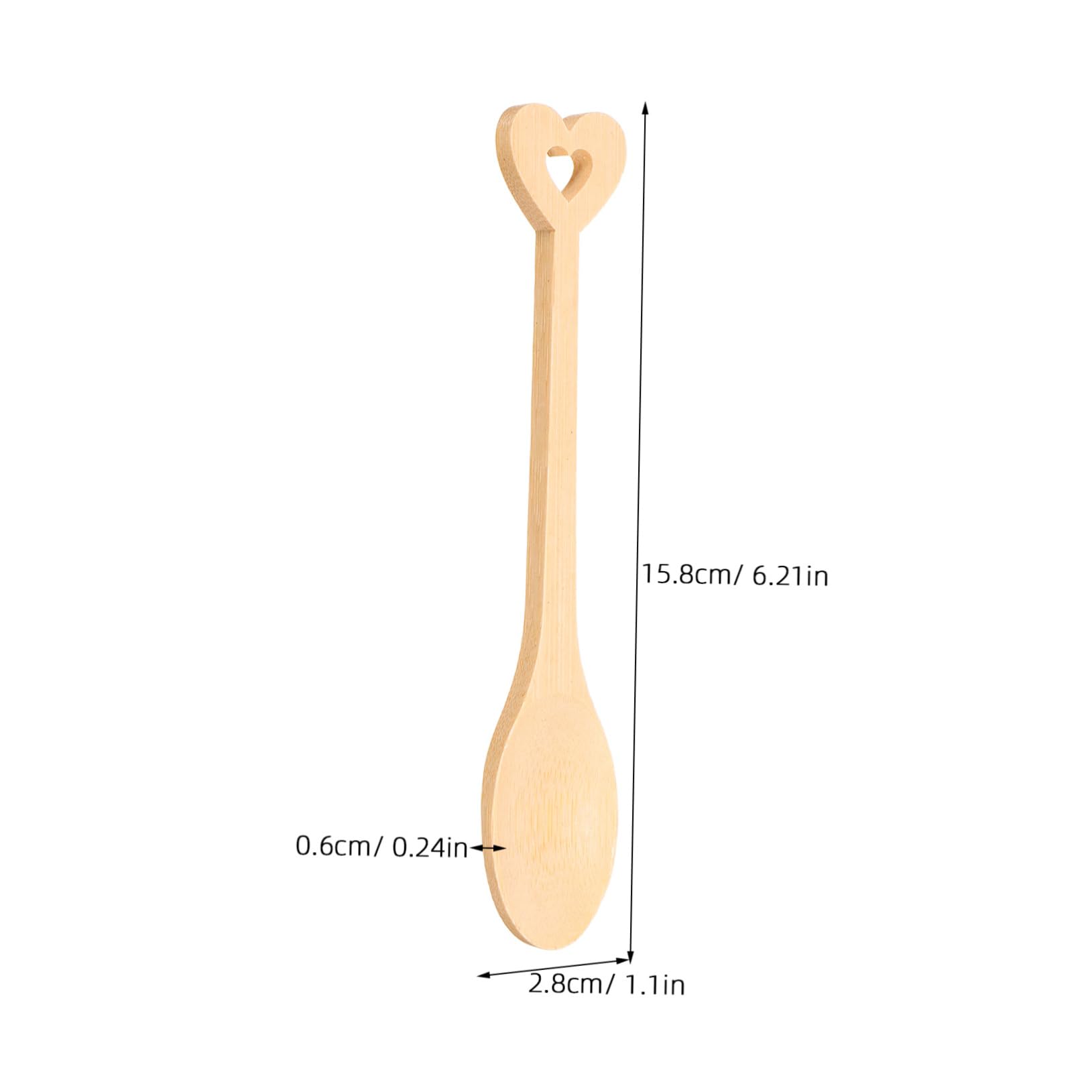 OUNONA 6Pcs Heart Handle Serving Spoons for Condiments Snacks Desserts and Mixing Lightweight Kitchen Utensils for Home Dining