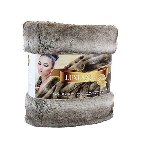 Gözze - Wohndecke, Kunstfell in edler Pelzoptik, Design Rentier, 150 x 200...