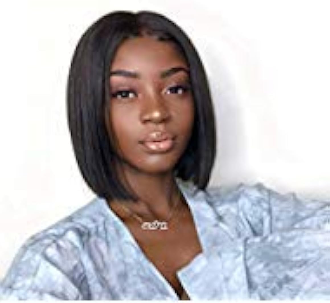 Short Straight Bob Wigs Human Hair Lace Front Wigs Human Hair Pre Plucked 13x4 Lace Wigs for Black Women 130% Density with Baby Hair 10 Inch