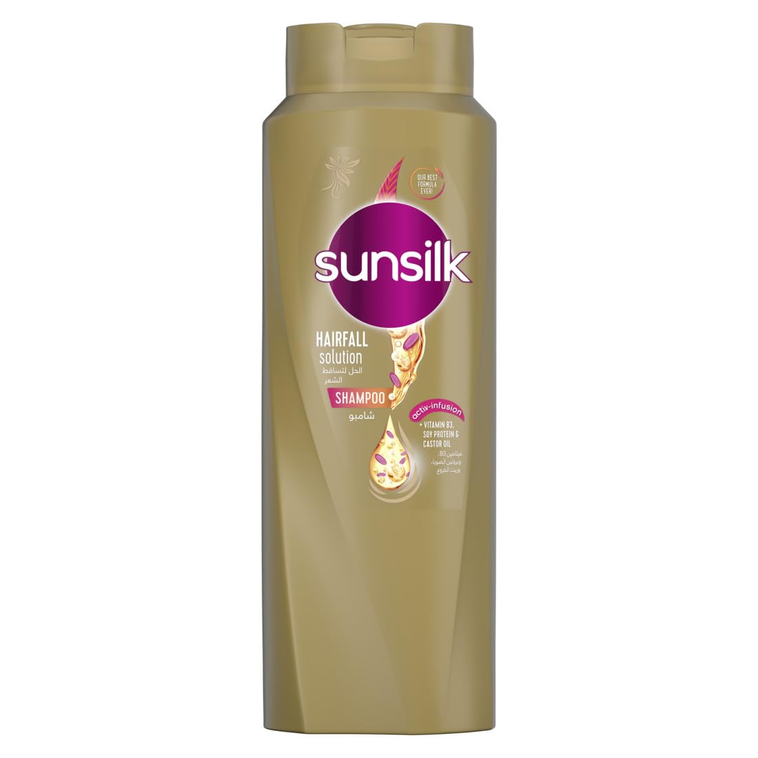 SunsilkShampoo, hair care for Dry Damaged Hair, Hairfall Solution, with Soya Vitamin Complex & Castor Oil, 700ml