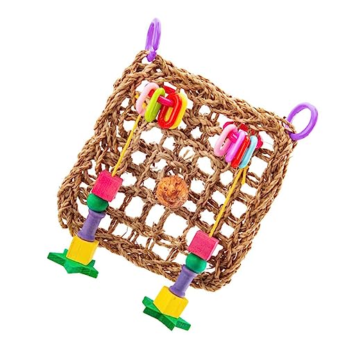 BUGUUYO 鳥の登りネットおもちゃ オウムスイング インタラクティブジャングルジム オウムケージアクセサリー インコ用鳥プレイセット ランダムカラー
