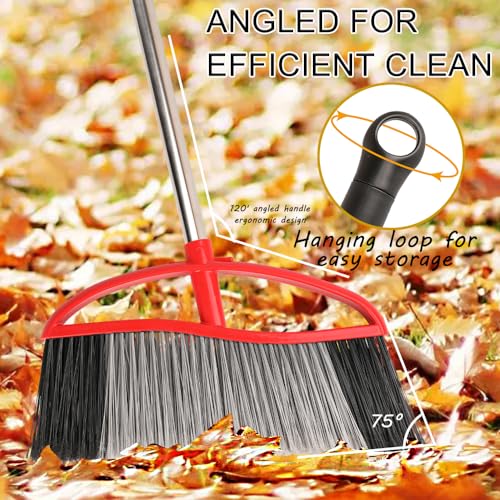 Image of 15.7 inch Heavy Duty Outdoor Broom, Adjustable Handle for Patio Garage