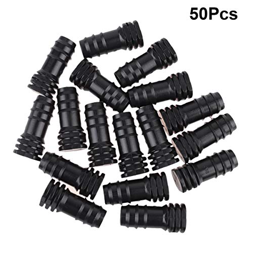 Yarnow PE Pipe Plug Pipe End Plug Plastic Pipe Block Greenhouse Irrigation Micro Nozzle Ends Garden Water Tube Plug for Lawn Greenhouse Garden Supplies (50pcs)