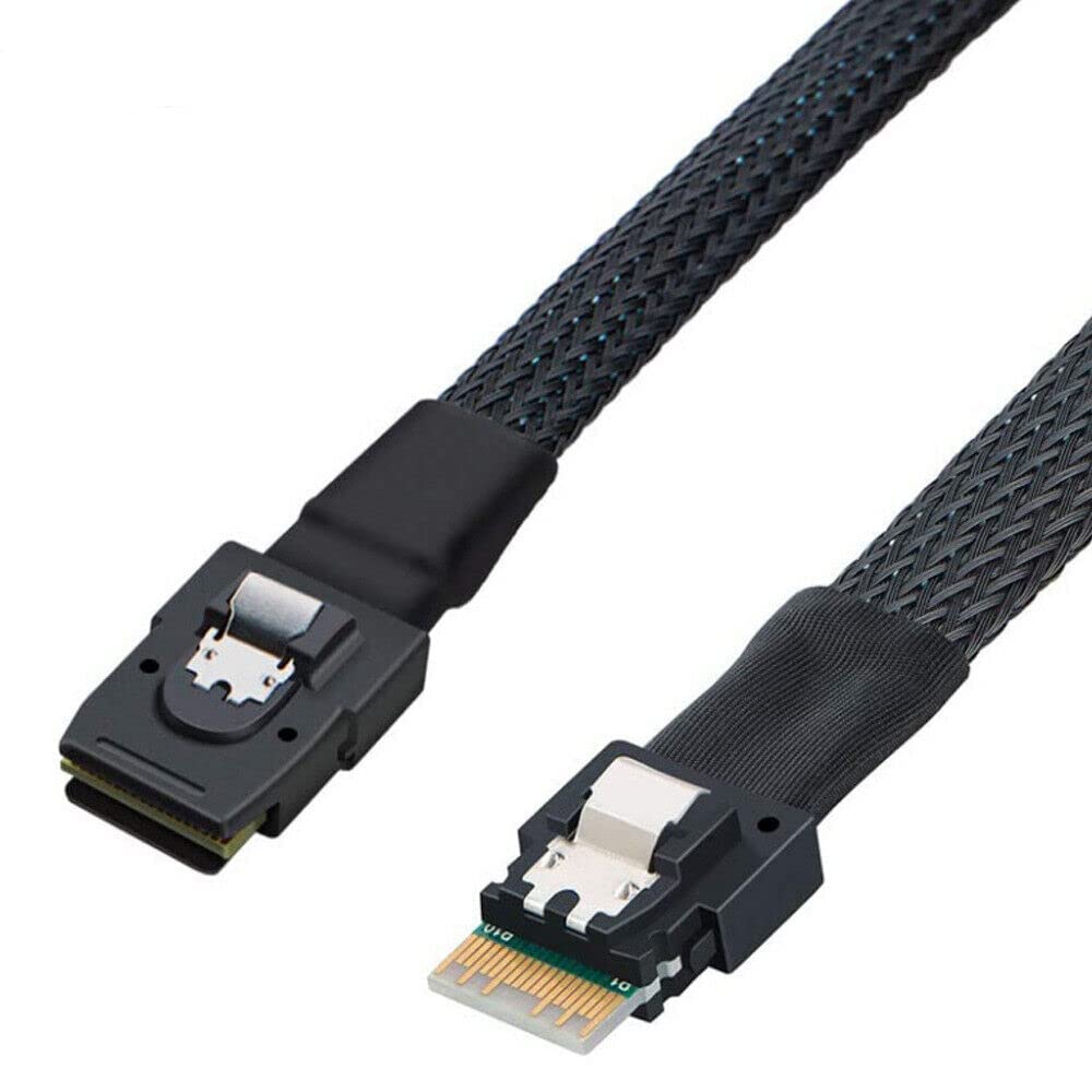 Mini SAS SFF-8087 to Slim SAS SFF-8654 4I High-Speed Server Connection Cable (1m,Black)