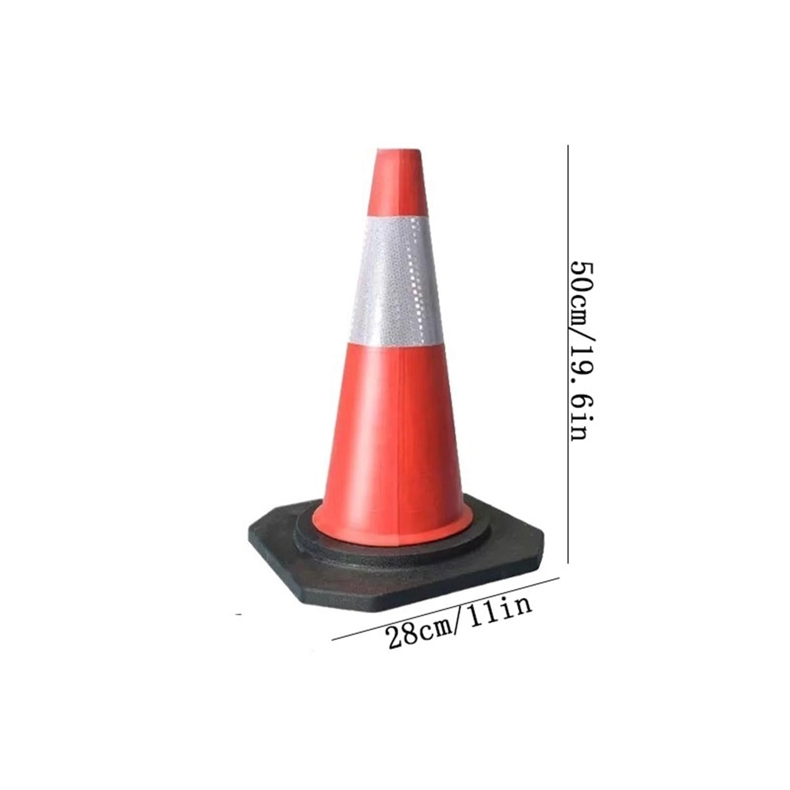 Cône de signalisation Lot de 5 cônes de signalisation EVA de 50 cm avec col réfléchissant for sports de plein air, slalom, entraînement de football Route