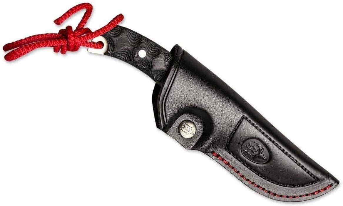 LO TRINCO YO Muela HUSKY-10M hoja de acero MoVa de 10 cm y empuñadura de micarta negra 3D para Caza, Pesca, Supervivencia y Bushcraft