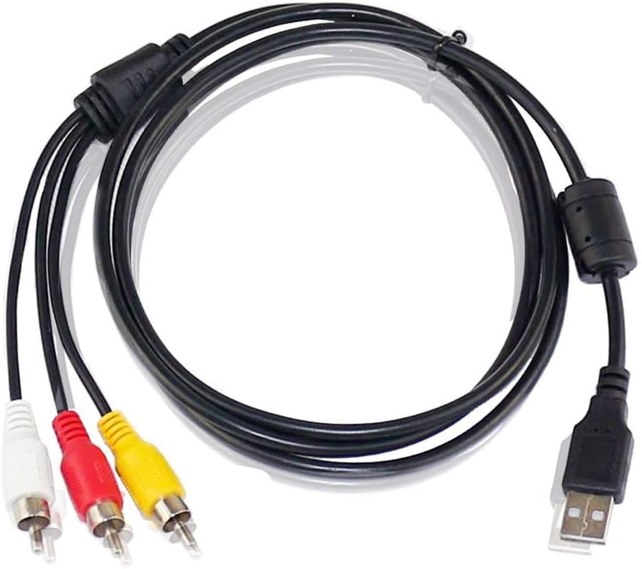 Blacell USB Male A to 3 RCA AV A/V TV adapter Cord Cable for Vizio tv & video