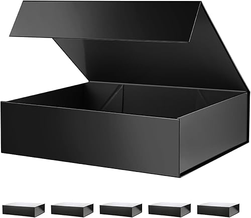 Miniatura 137 de PACKHOME Caja de regalo de 11.5 x 8 x 2.5 pulgadas, caja resistente para camisas con tapa magnética para múltiples ocasiones (blanco brillante) 11 x
