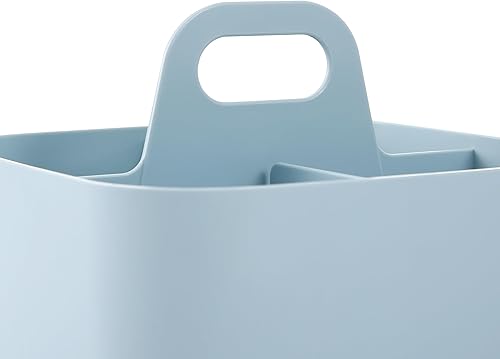 Miniatura 6 de Organizador de plástico apilable multiusos con asa, ideal para escritorio, maquillaje, dormitorio, suministros de arte para el aula y