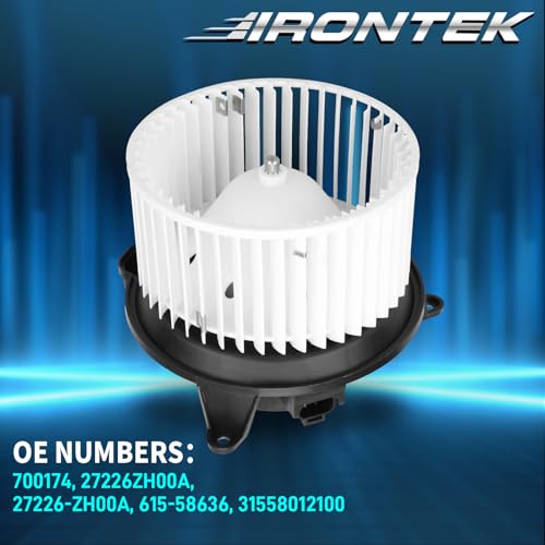 Image of IRONTEK 700174 HVAC Blower Motor Assembly for 2005-2015 for Nissan Armada, 2004-15 Titan, 2004 Pathfinder Armada, 2004-10 for Infiniti Qx56, AC Blower Motor 27226ZH00A 615-58636 31558012100