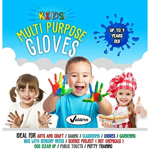 Valdern" Kinder Mehrzweck Latex Free - PULVERFREIE EINWEGHANDSCHUHE Wegwerf Handschuhe für Kinder ( Gemischte Farben - 20 Paare)