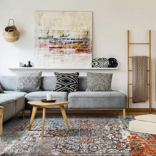 image for Decomall Vienna Vintage Distressed Medallion Bohemian Area Rug for Liv