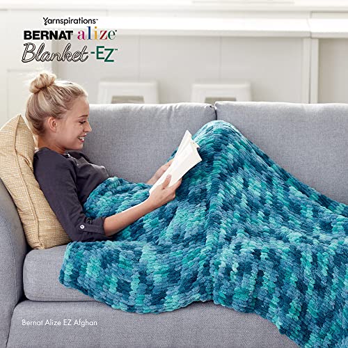 Image of Bernat Alize Blanket-EZ Chunky Yarn for Hand Knitting, Bright Purple 2-Pack | #7 Jumbo Yarn, 100% Polyester, Super Soft Looped Crochet Yarn for Hand Knitting, Beginners & DIY Crafts, 18yds per skein