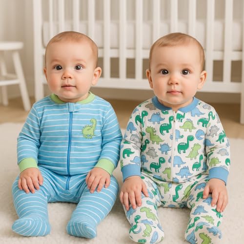 Image of TuddyBuddy 100% Cotton Multi Color Zipper Romper Sleepsuit /Romper /Jumpsuit for Baby Boy & Baby Girl