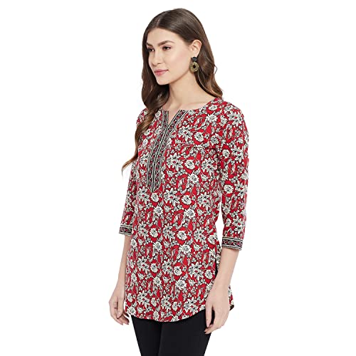 Image of Meesan Women's Casual Ethnic 3 /4 Sleeve Printed Tunic