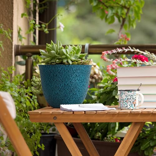 Worth-Garden-Plastic-Round-8-Plant-Pots-for-Indoor-Plants-Set-of-6-Multicolor-Small-Flower-Pots-WDrainage-Hole-and-Rubber-Plug-Home-Christmas-Decorative-planters-Retro-Floral-Pattern Worth Garden Plastic Round 8 Plant Pots for Indoor Plants Set of 6 Multicolor Small Flower Pots WDrainage Hole and Rubber Plug Home Christmas Decorative planters Retro Floral Pattern