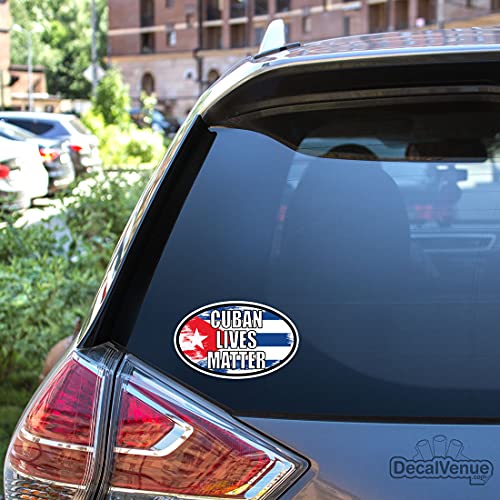 Image of Cuban Lives Matter Oval Vinyl Bumper Stickers (3 Pack)