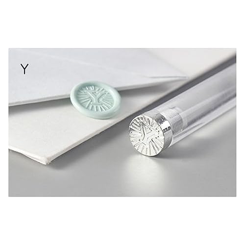 Sello de cera con letra inicial del alfabeto Y, sello de cera de sellado de letras vintage con cabeza de latón extraíble y mango de madera, para