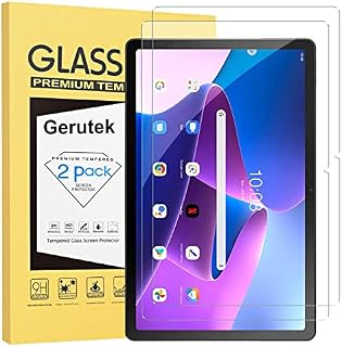 Gerutek [2 pack] Lenovo Tab M10 Plus (3rd Gen)10.6 inch 2022 Tempered Glass Screen Protector, TB-125F/128F Screen Protector [Ultra Clear][Anti Scratch][Easy Install][9H] for Lenovo Tab M10 Plus 10.6