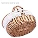 Wicker Picnic Basket with Removable Liner Empty Picnic Baskets with Lid, Picnic Hamper with Foldable Handles for Picnic 2, Natural Color, Large