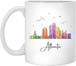Atlanta City Coffee Mug - Atlanta City Christmas Mug - Landmarks Xmas Mug - Colorful City Skyline Graphic - Atlanta Gifts For Christmas 11oz